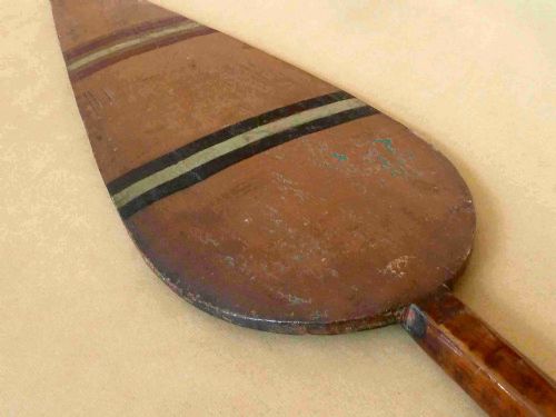 TRIBAL CANOE PADDLE DOUALA DUALA TRADE PAINTED CEREMONIAL RECKITTS BLUE CARVED - ADDITIONAL PHOTO 8