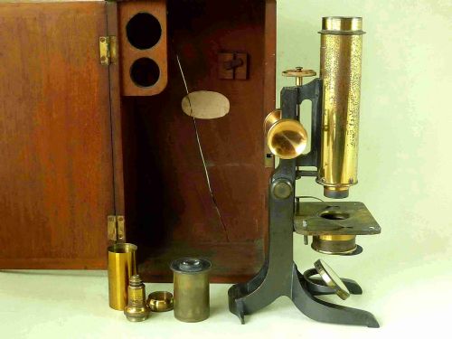 CHARLES COLLINS LONDON BRASS MICROSCOPE BOXED - ADDITIONAL PHOTO 3