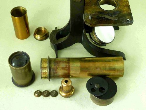 CHARLES COLLINS LONDON BRASS MICROSCOPE BOXED - ADDITIONAL PHOTO 4