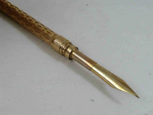 AIKIN LAMBERT BOXED ROLLED GOLD MOP INK DIP PEN RETRACTABLE MOTHER OF PEARL ANTIQUE - ADDITIONAL PHOTO 6