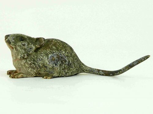 austrian cold painted bronze mouse lifesize figure vienna bergmann - CATEGORY: ANTIQUE METAL - DATED 1910