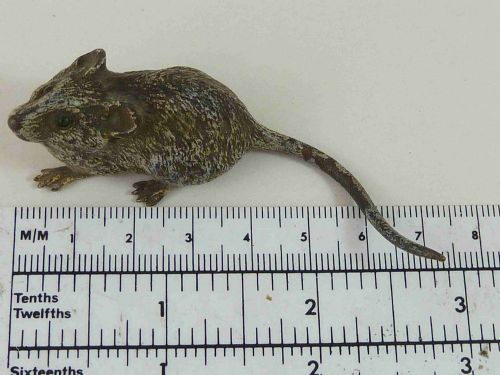 AUSTRIAN COLD PAINTED BRONZE MOUSE LIFESIZE FIGURE VIENNA BERGMANN - ADDITIONAL PHOTO 5