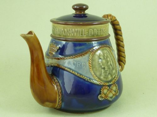 1905 ADMIRAL LORD NELSON COMMEMORATIVE TEA SET ROYAL DOULTON STONEWARE - ADDITIONAL PHOTO 2