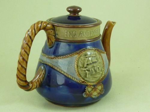 1905 ADMIRAL LORD NELSON COMMEMORATIVE TEA SET ROYAL DOULTON STONEWARE - ADDITIONAL PHOTO 3