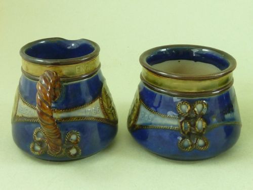 1905 ADMIRAL LORD NELSON COMMEMORATIVE TEA SET ROYAL DOULTON STONEWARE - ADDITIONAL PHOTO 4