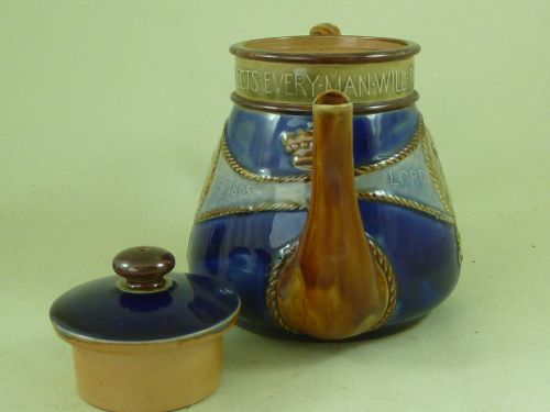 1905 ADMIRAL LORD NELSON COMMEMORATIVE TEA SET ROYAL DOULTON STONEWARE - ADDITIONAL PHOTO 6