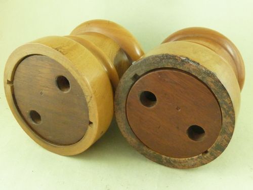 LARGE TURNED LIGNUM VITAE STRING HOLDER DISPENSER BARREL TREEN NEAR PAIR - ADDITIONAL PHOTO 3
