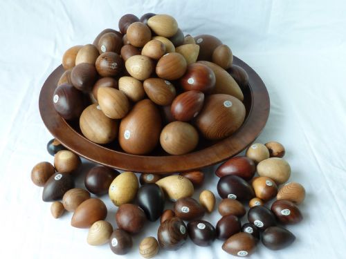 85 DIFFERENT TURNED SPECIMEN WOOD EGGS WOODS WOODEN SAMPLES CATALOGUED TREEN - ADDITIONAL PHOTO 5