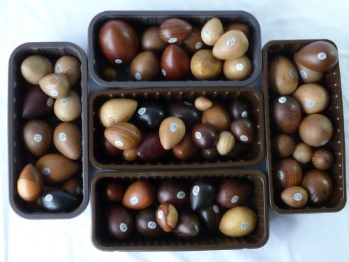 85 DIFFERENT TURNED SPECIMEN WOOD EGGS WOODS WOODEN SAMPLES CATALOGUED TREEN - ADDITIONAL PHOTO 6
