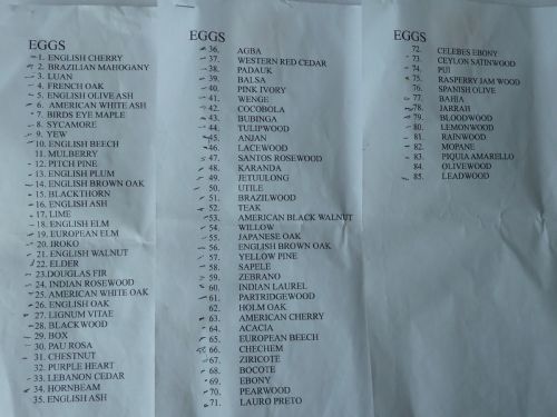 85 DIFFERENT TURNED SPECIMEN WOOD EGGS WOODS WOODEN SAMPLES CATALOGUED TREEN - ADDITIONAL PHOTO 8