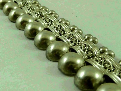 VICTORIAN SOLID STERLING SILVER COLLAR PIERCED FLORAL BOX LINK CHAIN FRINGE NECKLACE BEAD - ADDITIONAL PHOTO 7