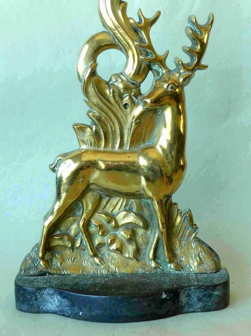 VICTORIAN BRASS STAG CAST IRON DOOR STOP DEER - ADDITIONAL PHOTO 4