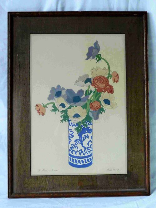 ORIGINAL HALL THORPE SIGNED 'THE CHINESE VASE' WOODCUT PRINT 1926 - ADDITIONAL PHOTO 2