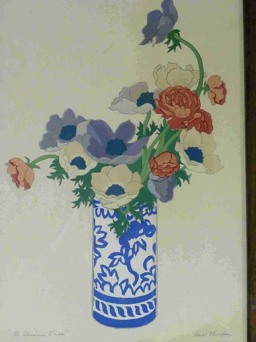 ORIGINAL HALL THORPE SIGNED 'THE CHINESE VASE' WOODCUT PRINT 1926 - ADDITIONAL PHOTO 1