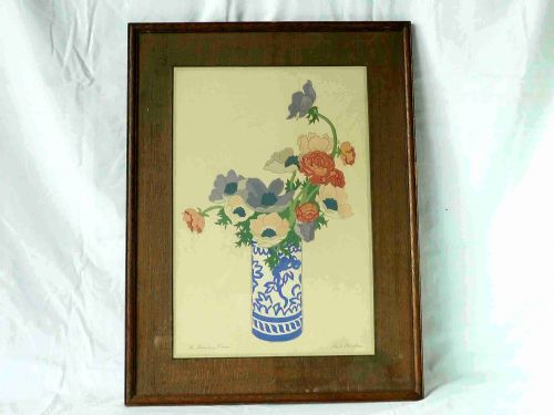 ORIGINAL HALL THORPE SIGNED 'THE CHINESE VASE' WOODCUT PRINT 1926 - ADDITIONAL PHOTO 3