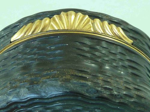 GEORGIAN ROSE ENGINE TURNED HORN SNUFF BOX COPPER GILT GOLD - ADDITIONAL PHOTO 6