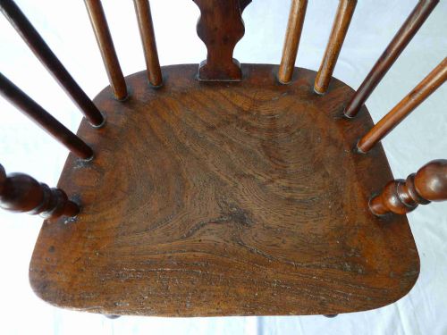 YEW ELM WOOD CHILDS SPLAT BACK WINDSOR ARM CHAIR - ADDITIONAL PHOTO 5
