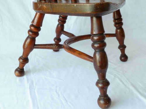 YEW ELM WOOD CHILDS SPLAT BACK WINDSOR ARM CHAIR - ADDITIONAL PHOTO 10