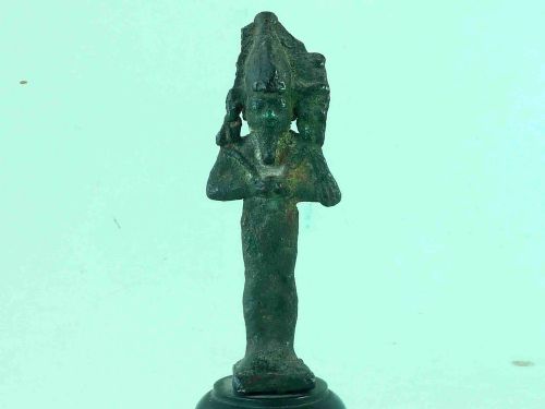 OSIRIS ANCIENT EGYPTIAN BRONZE FIGURE 500 BC STATUE ORIGINAL MOUNTED ANTIQUITY - ADDITIONAL PHOTO 2