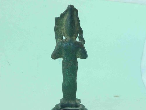 OSIRIS ANCIENT EGYPTIAN BRONZE FIGURE 500 BC STATUE ORIGINAL MOUNTED ANTIQUITY - ADDITIONAL PHOTO 4