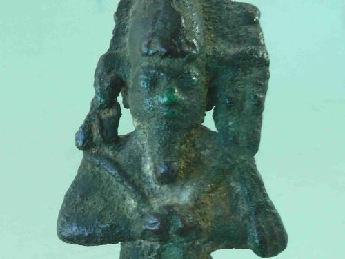 OSIRIS ANCIENT EGYPTIAN BRONZE FIGURE 500 BC STATUE ORIGINAL MOUNTED ANTIQUITY - ADDITIONAL PHOTO 5