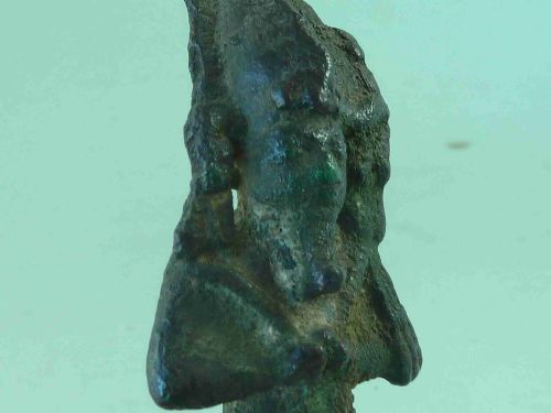 OSIRIS ANCIENT EGYPTIAN BRONZE FIGURE 500 BC STATUE ORIGINAL MOUNTED ANTIQUITY - ADDITIONAL PHOTO 6