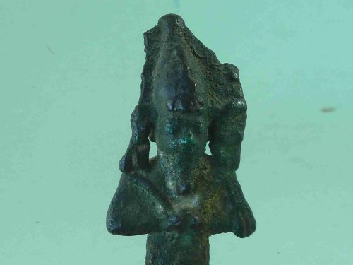OSIRIS ANCIENT EGYPTIAN BRONZE FIGURE 500 BC STATUE ORIGINAL MOUNTED ANTIQUITY - ADDITIONAL PHOTO 7