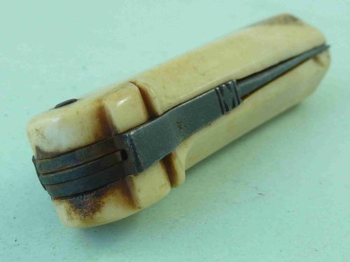 INDIAN MANUSCRIPT CHETTIAR PALM LEAF BOOKKEEPERS KNIFE ANTLER SCRIBES CHIT TALLY ANTIQUE - ADDITIONAL PHOTO 3