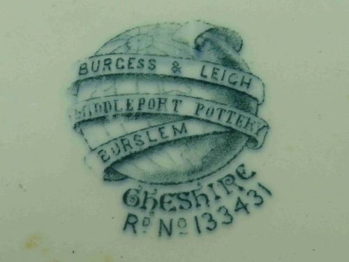 BLUE AND WHITE WEDGE CHEESE DISH COVER DAIRY MILK MAID BURGESS LEIGH BURSLEM CHESHIRE POTTERY PRINTED PATTERN VICTORIAN 1890 - ADDITIONAL PHOTO 7