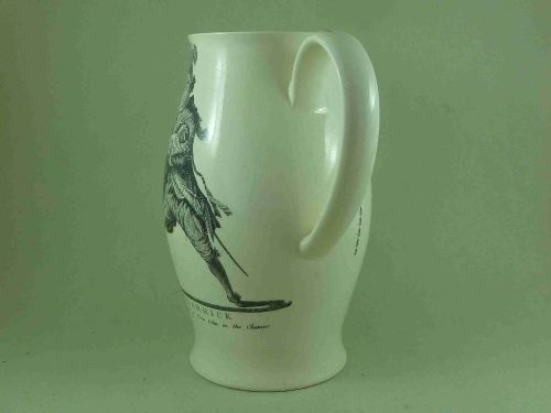 LARGE PRINTED CREAMWARE POTTERY JUG PITCHER ANTIQUE SHAKESPEARE GARRICK - ADDITIONAL PHOTO 3