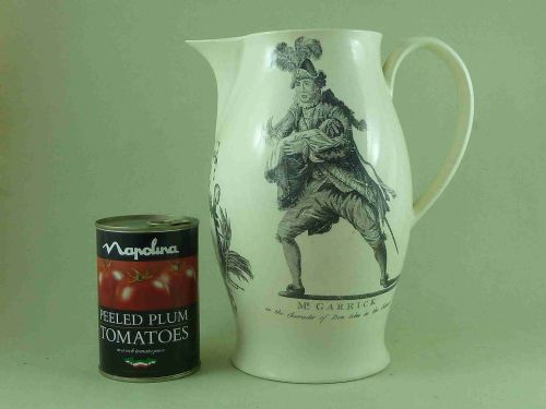 LARGE PRINTED CREAMWARE POTTERY JUG PITCHER ANTIQUE SHAKESPEARE GARRICK - ADDITIONAL PHOTO 6
