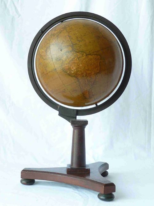 NEWTONS NEW IMPROVED TERRESTRIAL LIBRARY TABLE DESK GLOBE ANTIQUE - ADDITIONAL PHOTO 1