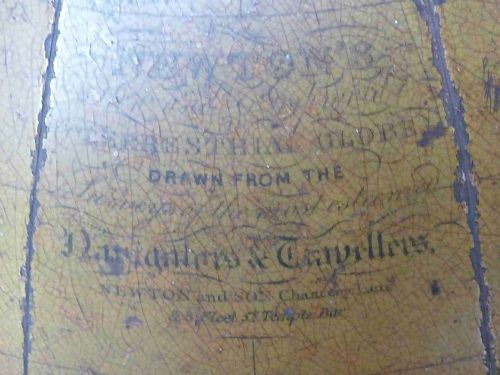 NEWTONS NEW IMPROVED TERRESTRIAL LIBRARY TABLE DESK GLOBE ANTIQUE - ADDITIONAL PHOTO 5