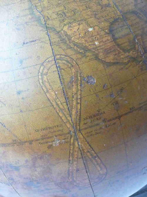 NEWTONS NEW IMPROVED TERRESTRIAL LIBRARY TABLE DESK GLOBE ANTIQUE - ADDITIONAL PHOTO 8