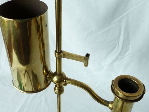 VICTORIAN BRASS OIL LAMP STUDENT LIBRARY STUDY OFFICE ARGAND DUPLEX - ADDITIONAL PHOTO 5