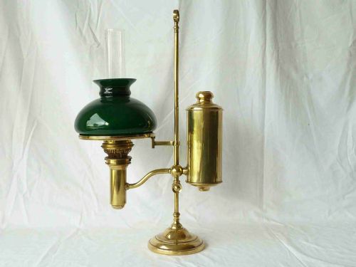 VICTORIAN BRASS OIL LAMP STUDENT LIBRARY STUDY OFFICE ARGAND DUPLEX - ADDITIONAL PHOTO 1