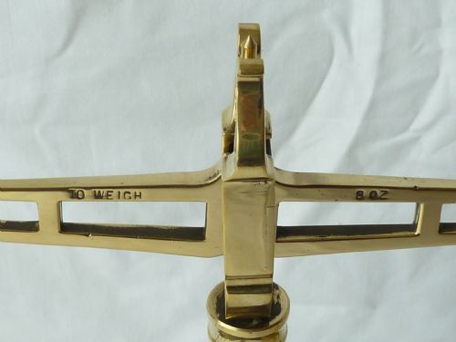 VICTORIAN BRASS SHOP SCALES BALANCE BRASS WEIGHTS HUNT CO LONDON - ADDITIONAL PHOTO 3