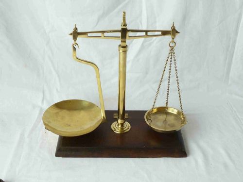 VICTORIAN BRASS SHOP SCALES BALANCE BRASS WEIGHTS HUNT CO LONDON - ADDITIONAL PHOTO 6