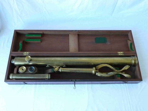 LIBRARY TELESCOPE R ADIE LIVERPOOL TRIPOD BRASS BOXED TABLE TOP - ADDITIONAL PHOTO 1