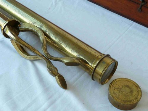 LIBRARY TELESCOPE R ADIE LIVERPOOL TRIPOD BRASS BOXED TABLE TOP - ADDITIONAL PHOTO 3
