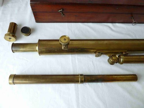 LIBRARY TELESCOPE R ADIE LIVERPOOL TRIPOD BRASS BOXED TABLE TOP - ADDITIONAL PHOTO 6