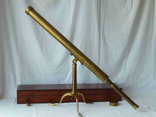 LIBRARY TELESCOPE R ADIE LIVERPOOL TRIPOD BRASS BOXED TABLE TOP - ADDITIONAL PHOTO 7