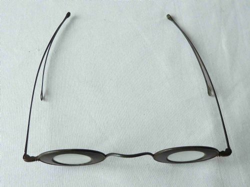 MARTIN'S MARGINS SPECTACLES OVAL HORN BLUED STEEL ANTIQUE - ADDITIONAL PHOTO 3