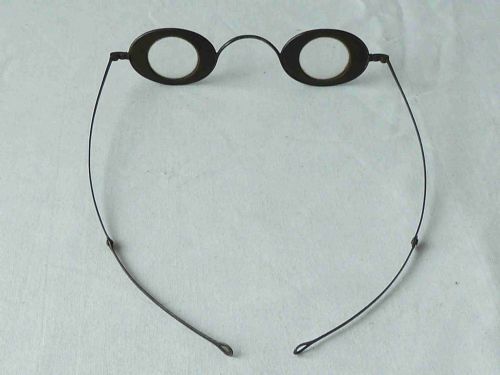 MARTIN'S MARGINS SPECTACLES OVAL HORN BLUED STEEL ANTIQUE - ADDITIONAL PHOTO 6