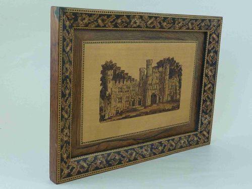 ERIDGE CASTLE TUNBRIDGE WARE WOOD MOSAIC PICTURE FRAME VICTORIAN ANTIQUE - ADDITIONAL PHOTO 1