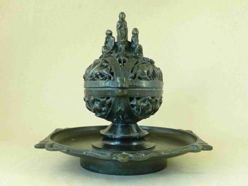 large victorian medievalist censer gothic revival bronze inkwell hebrews - CATEGORY: ANTIQUE METAL - DATED 1880