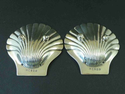 GEORGIAN BUTTER SHELLS 1796 ENGLISH STERLING SILVER SCALLOP DISHES - ADDITIONAL PHOTO 2