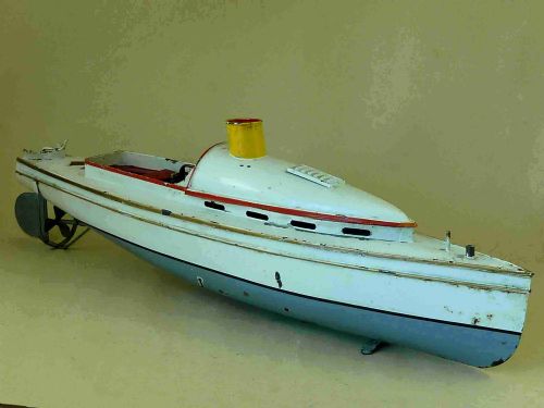 bing live steam racing power boat cruiser german gbn tinplate toy - CATEGORY: ANTIQUE MISCELLANEOUS - DATED 1910