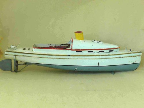 BING LIVE STEAM RACING POWER BOAT CRUISER GERMAN GBN TINPLATE TOY - ADDITIONAL PHOTO 1