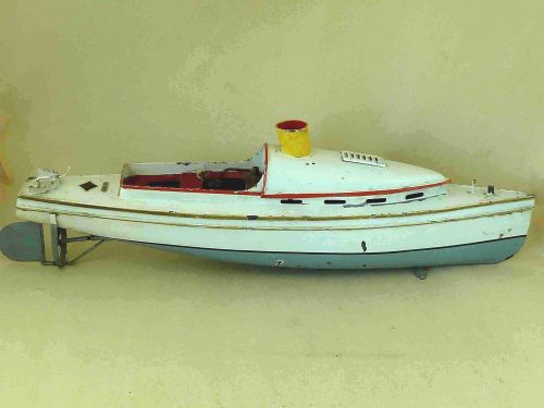 BING LIVE STEAM RACING POWER BOAT CRUISER GERMAN GBN TINPLATE TOY - ADDITIONAL PHOTO 2